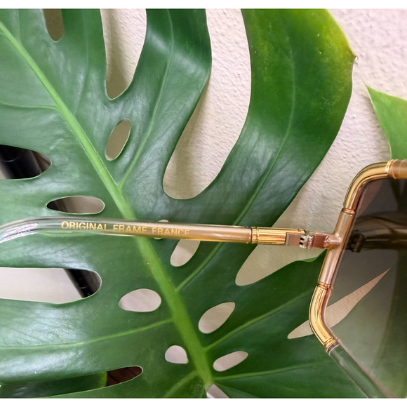 VTG Ted Lapidus Paris Sunglasses Oversized Square Gold Frame France Rare main image 7